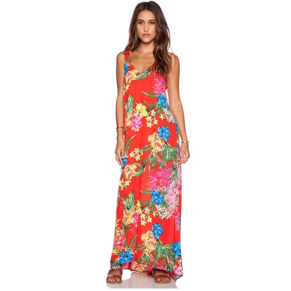 Show Me Your MuMu Kiersten Tropical Tango Maxi Dress, size Small - Picture 2 of 8